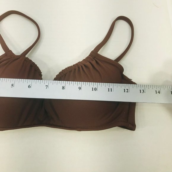 Shade And Shore Women's 32B Lightly Lined Shirred Bralette Bikini Swim Top NWOT - Picture 8 of 11